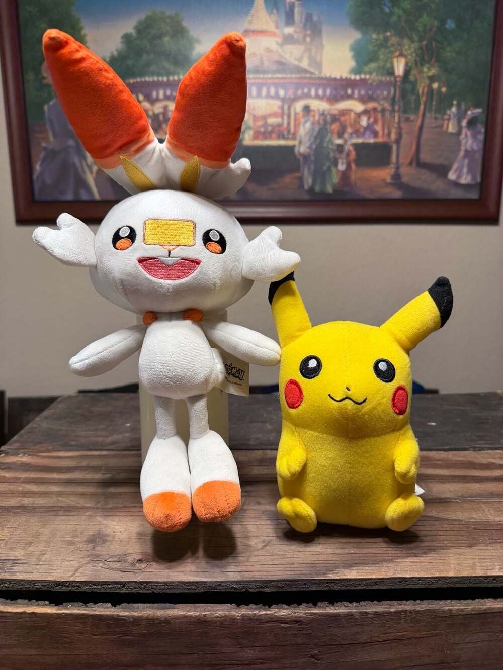 Pokemon Plush Lot of 2: Scorbunny and Pikachu Stuffed Animals